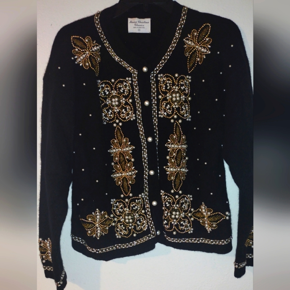 Marissa Christina Classics Beaded sweater  size Medium